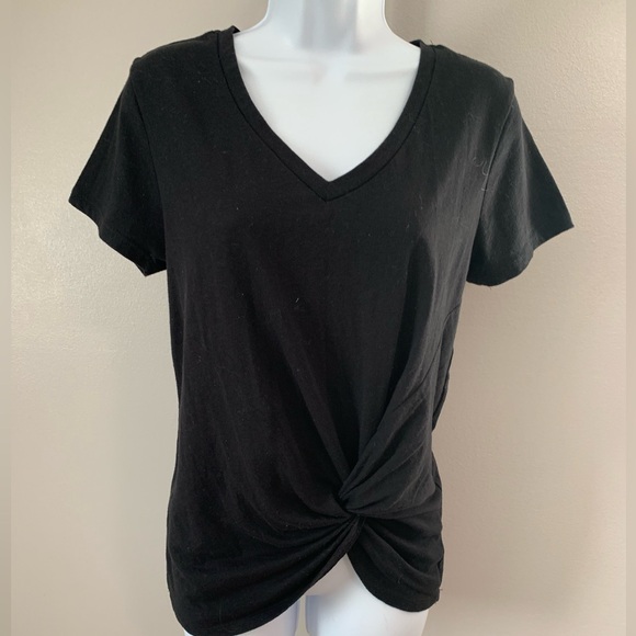Altar'd State Black V-Neck Twist Front Tee - Picture 14 of 16